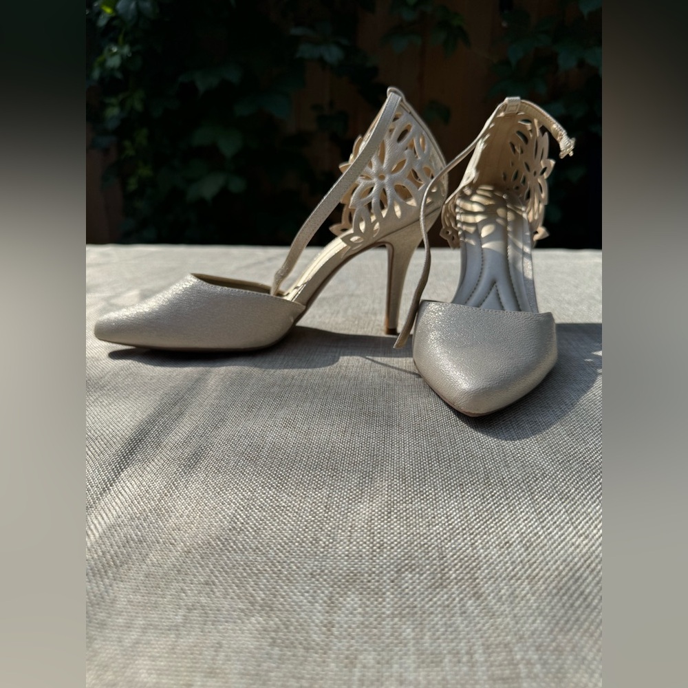 Elegant Beige Cutout Heels